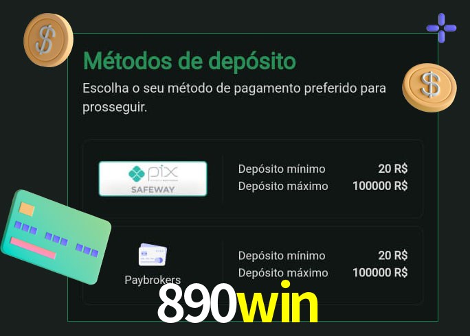 O cassino 890win oferece uma grande variedade de métodos de pagamento